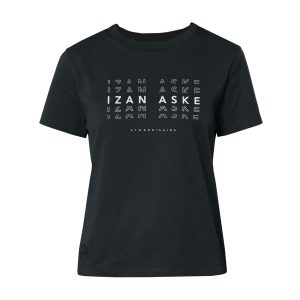 "IZAN ASKE" neskentzako kamiseta beltza